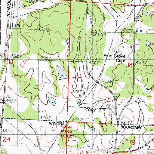 Topographic Map of G E Mason Catfish Ponds Dam, MS