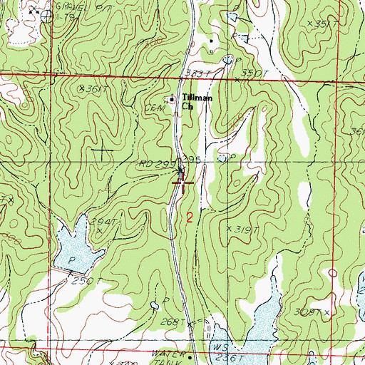 Topographic Map of Big Sand Creek Structure Y-32-32 Dam, MS