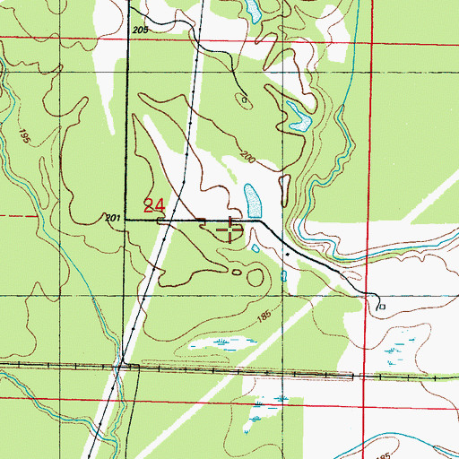 Topographic Map of Mississippi No Name 152 Dam, MS