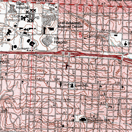 Topographic Map of Evangel Community Church, AR