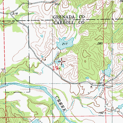 Topographic Map of Potacocowa Watershed Y-3la-18 Dam, MS