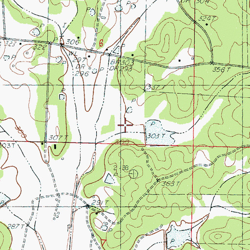 Topographic Map of Bogue Watershed Y-30-105 Dam, MS