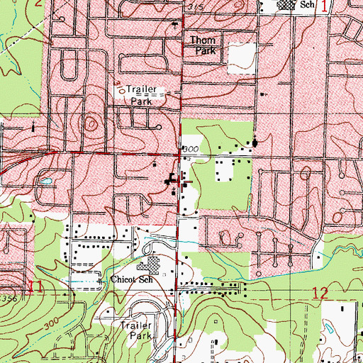 Topographic Map of Little Rock Fire Station 19, AR