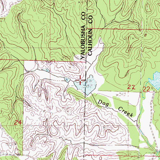 Topographic Map of Turkey Creek Structure Y-20-51 Dam, MS