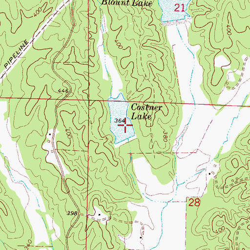 Topographic Map of Persimmon Creek Structure Y-21-4 Dam, MS