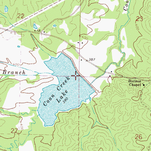 Topographic Map of Yocona Watershed Y-14-14 Dam, MS