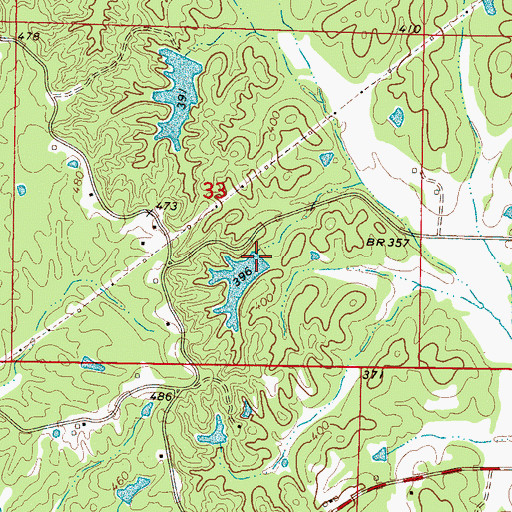 Topographic Map of Lonnie Gilltyne Lake Dam, MS