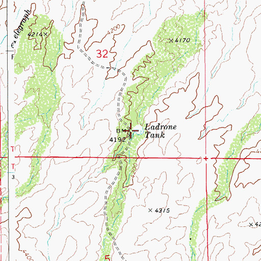 Topographic Map of Ladrone Tank, AZ