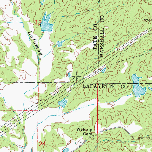 Topographic Map of Greasy Creek Watershed LT-1a-14 Dam, MS
