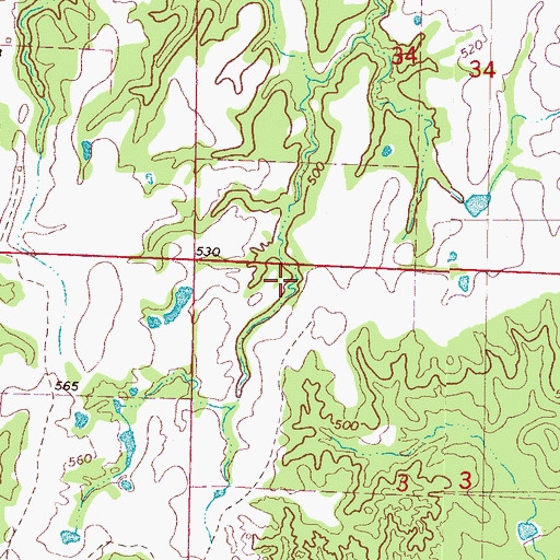 Topographic Map of J K Hurdle Lake Dam, MS