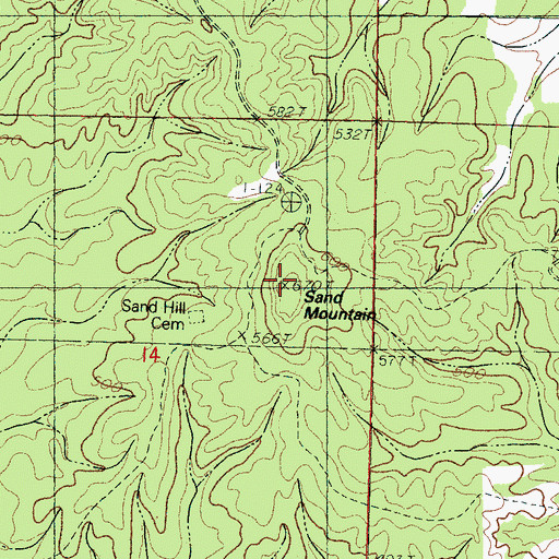Topographic Map of Sand Mountain, MS