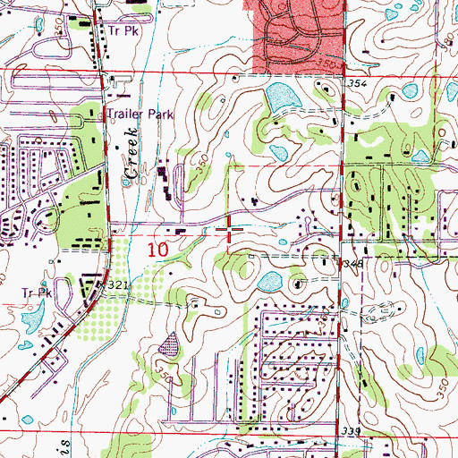 Topographic Map of Academy Park, MS