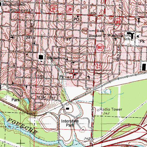 Topographic Map of Greater Center Star Baptist Church, AR