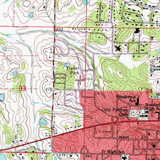 Topographic Map of Landers, MS