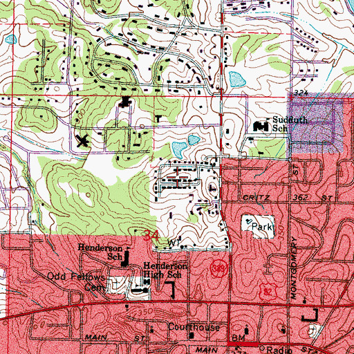 Topographic Map of Parkdale, MS