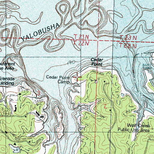 Topographic Map of Cedar Point Camp, MS