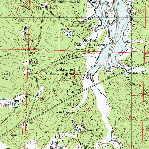 Topographic Map of Lakeview Public Use Area, MS