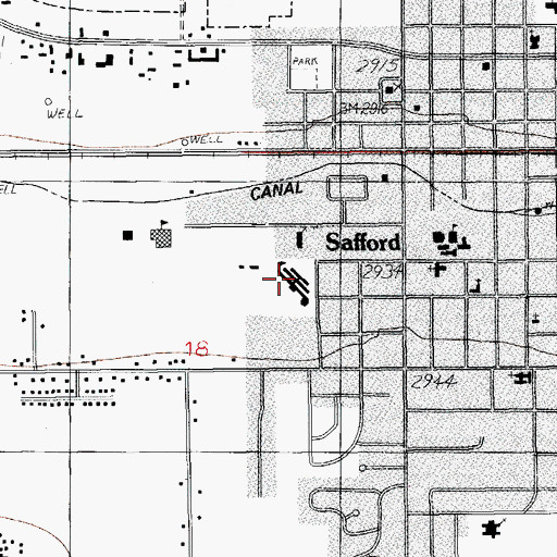 Topographic Map of Lafe Nelson School, AZ