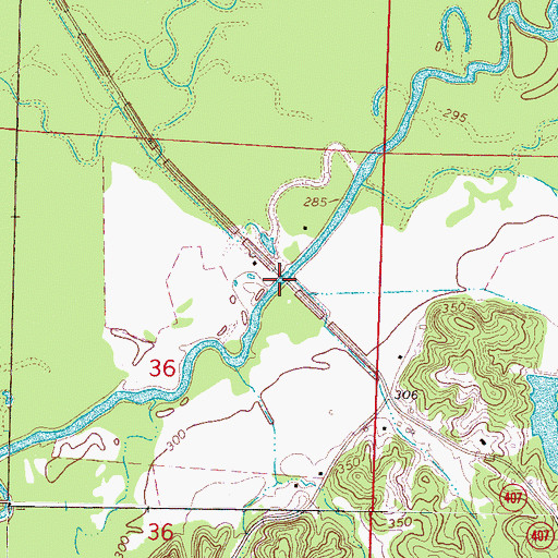 Topographic Map of Sewells Ferry (historical), MS