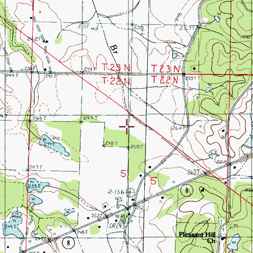 Topographic Map of Reagan (historical), MS