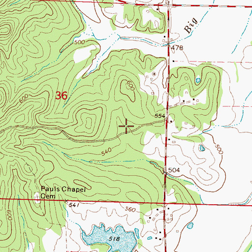 Topographic Map of Concord School (historical), MS