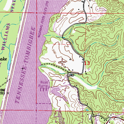 Topographic Map of Fulton Recreation Area, MS