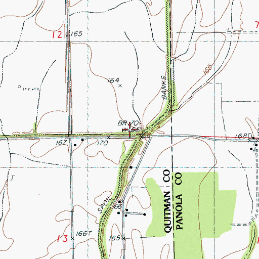Topographic Map of Union Grove Church (historical), MS