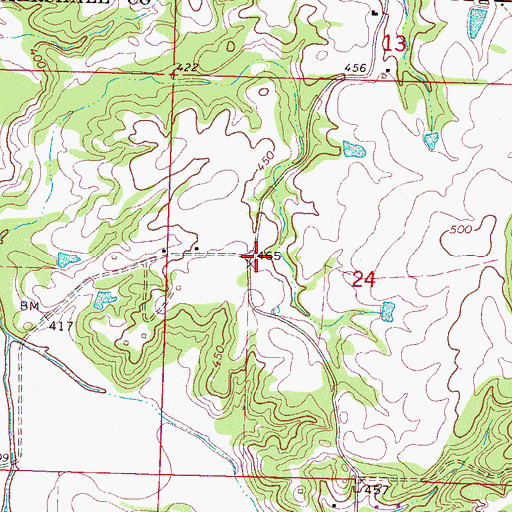 Topographic Map of Knocks School (historical), MS