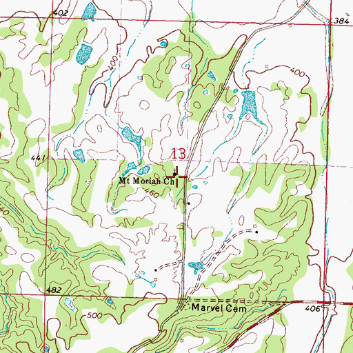 Topographic Map of Mount Marie School (historical), MS