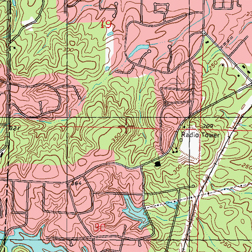 Topographic Map of Innswood, MS