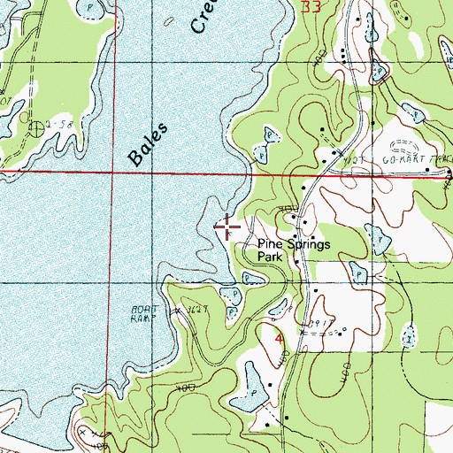 Topographic Map of Pine Springs Park, MS