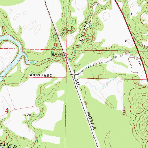 Topographic Map of Brownlee Spur (historical), MS