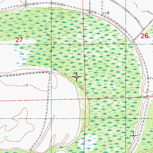 Topographic Map of Cypress Swamp, MS