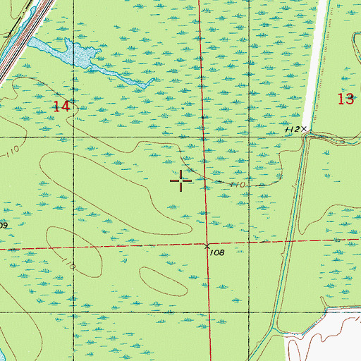 Topographic Map of Hillside National Wildlife Refuge, MS