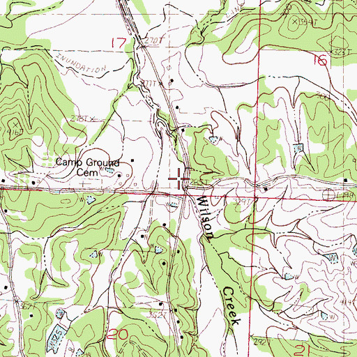 Topographic Map of Church Grove School (historical), MS