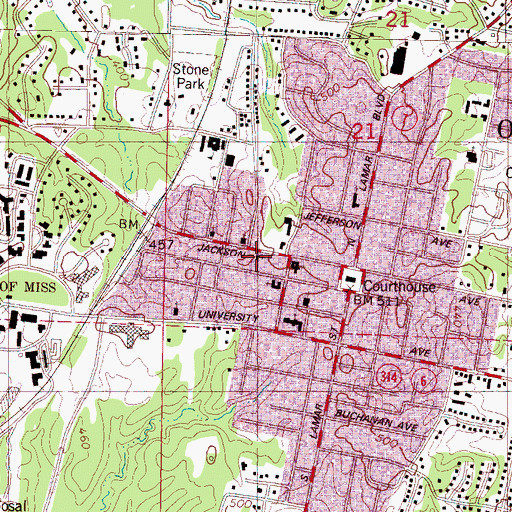 Topographic Map of Peace Lutheran Church, MS