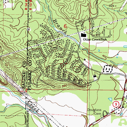 Topographic Map of Otter Creek, AR