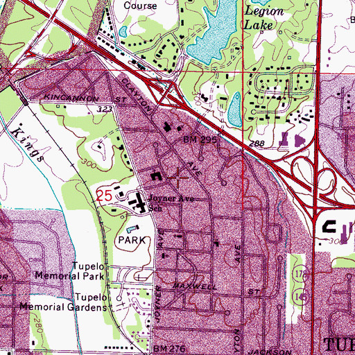 Topographic Map of Francis Subdivision, MS
