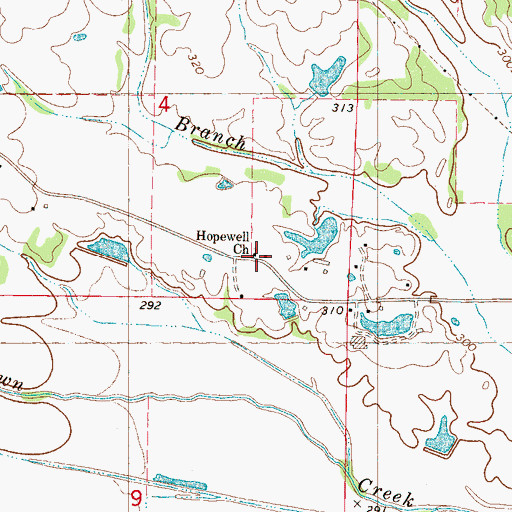Topographic Map of Hopewell Church, MS