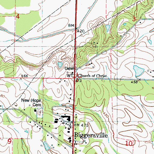 Topographic Map of Church of Christ, MS