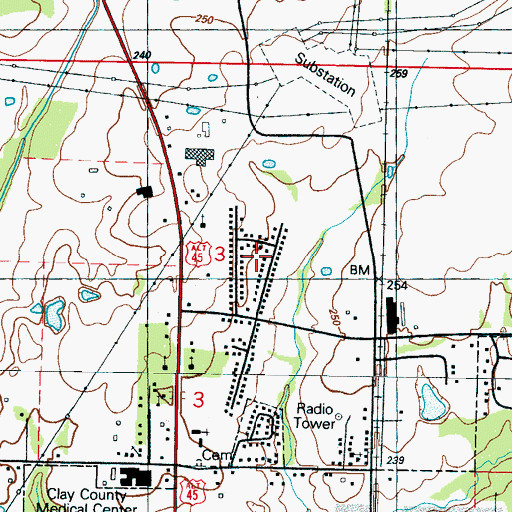 Topographic Map of Northgate, MS