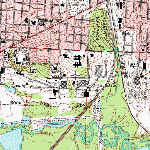 Topographic Map of Pulaski County Jail, AR