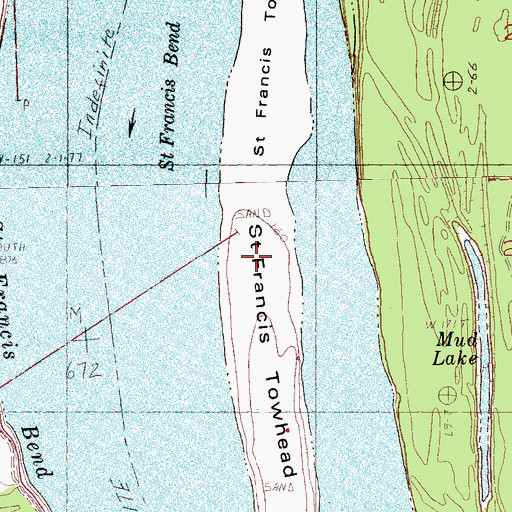 Topographic Map of Saint Francis Towhead, MS