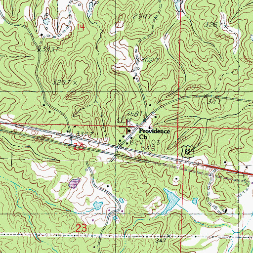 Topographic Map of Providence Church, MS
