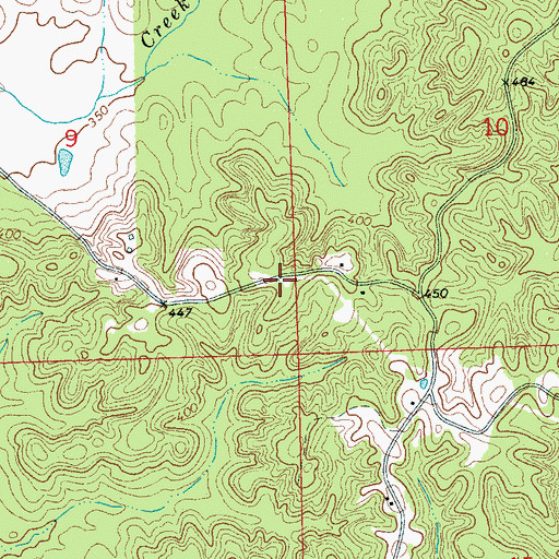 Topographic Map of Gama, MS