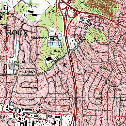 Topographic Map of Saint James United Methodist Church, AR
