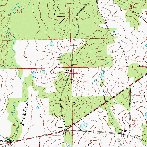 Topographic Map of Bond Cemetery, MS