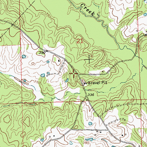 Topographic Map of Hughey Cemetery, MS