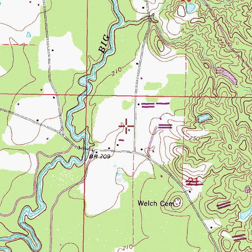 Topographic Map of Big Creek Church (historical), MS