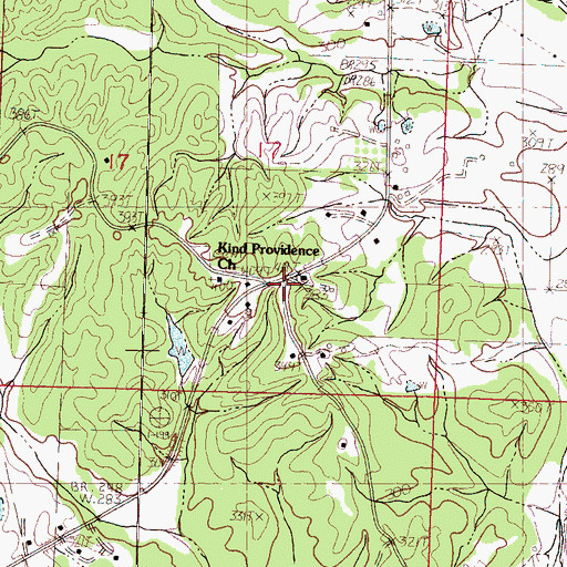 Topographic Map of Bynum (historical), MS